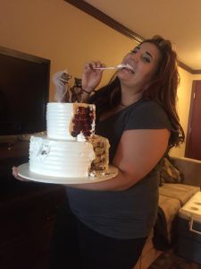 me eating cake